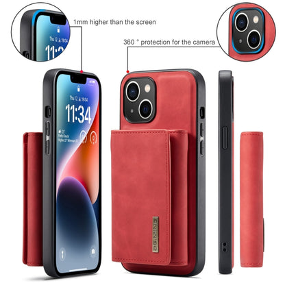 For iPhone 15 DG.MING M1 Series 3-Fold Multi Card Wallet Leather Phone Case(Red) - iPhone 15 Cases by DG.MING | Online Shopping UK | buy2fix