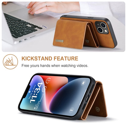 For iPhone 15 Plus DG.MING M1 Series 3-Fold Multi Card Wallet Leather Phone Case(Brown) - iPhone 15 Plus Cases by DG.MING | Online Shopping UK | buy2fix