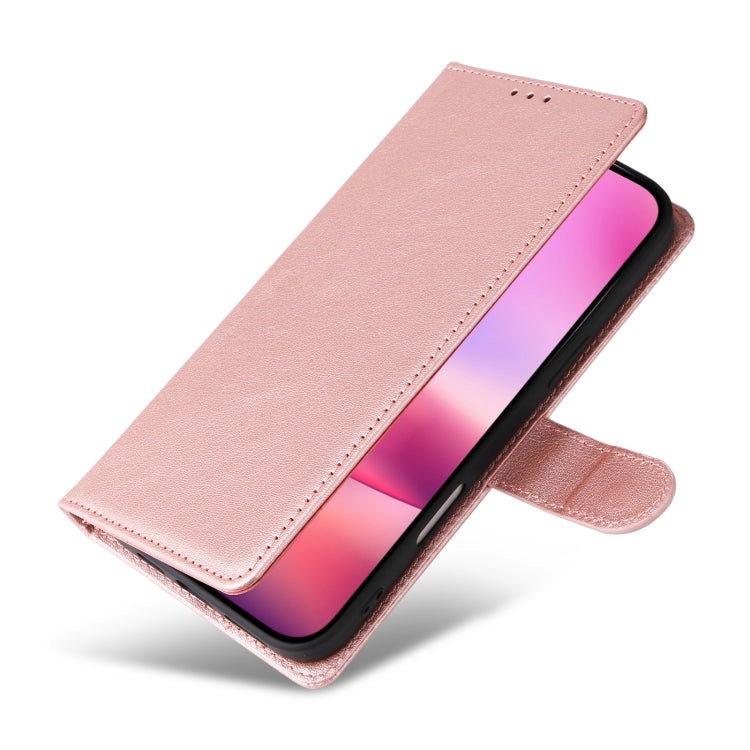 For iPhone 16 Multifunctional Horizontal Flip Leather Phone Case with Three Card Slots(Rose Gold) - iPhone 16 Cases by buy2fix | Online Shopping UK | buy2fix