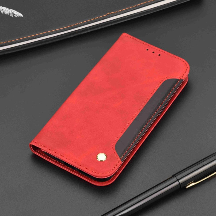 For iPhone 16 Pro Max Skin Feel Splicing Leather Phone Case(Red) - iPhone 16 Pro Max Cases by buy2fix | Online Shopping UK | buy2fix