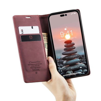 For iPhone 15 Pro CaseMe 013 Multifunctional Horizontal Flip Leather Phone Case(Wine Red) - iPhone 15 Pro Cases by CaseMe | Online Shopping UK | buy2fix