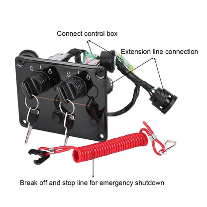 For Yamaha Outboard Vertical Dual Control Panel Ignition Key Switch 6K1-82570-08-00 - Marine Accessories & Parts by buy2fix | Online Shopping UK | buy2fix