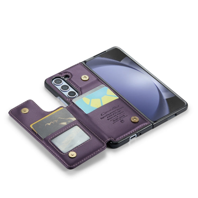 For Samsung Galaxy Z Fold5 CaseMe C22 PC+TPU Business Style RFID Anti-theft Leather Phone Case(Purple) - Galaxy Z Fold5 Cases by CaseMe | Online Shopping UK | buy2fix