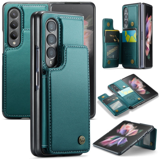 For Samsung Galaxy Z Fold3 5G CaseMe C22 PC+TPU Business Style RFID Anti-theft Leather Phone Case(Blue Green) - Galaxy Phone Cases by CaseMe | Online Shopping UK | buy2fix