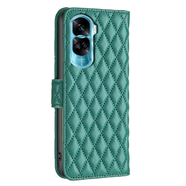 For Honor 90 Lite/X50i Diamond Lattice Wallet Flip Leather Phone Case(Green) - Honor Cases by buy2fix | Online Shopping UK | buy2fix