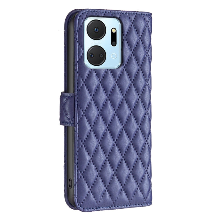 For Honor X7a Diamond Lattice Wallet Flip Leather Phone Case(Blue) - Honor Cases by buy2fix | Online Shopping UK | buy2fix