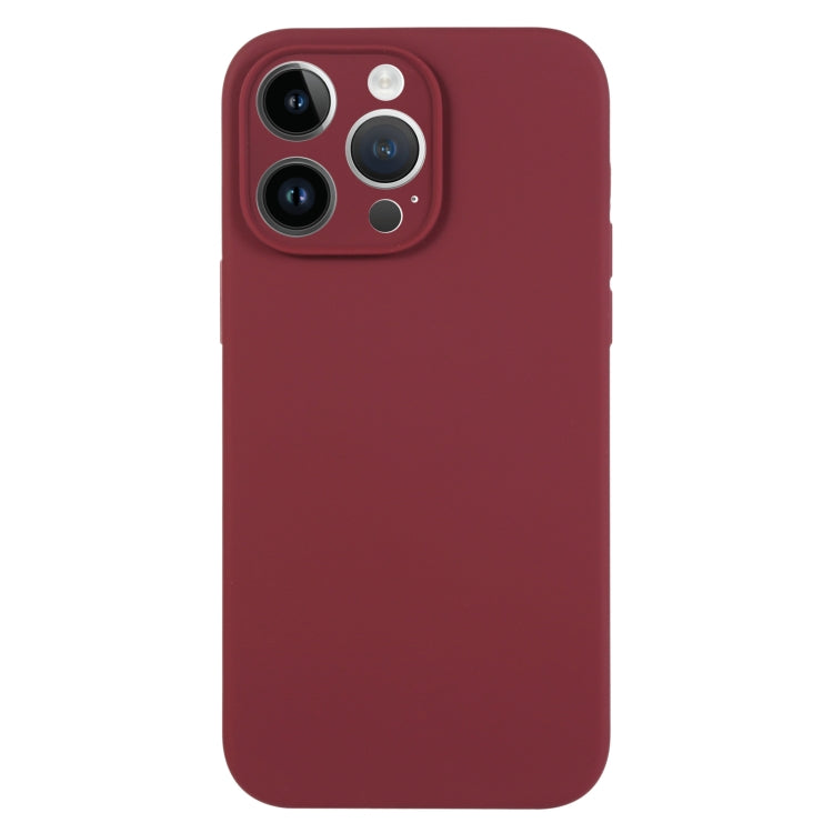 For iPhone 14 Pro Pure Color Liquid Silicone Fine Pore Phone Case(Plum) - iPhone 14 Pro Cases by buy2fix | Online Shopping UK | buy2fix