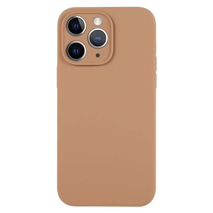 For iPhone 11 Pro Max Pure Color Liquid Silicone Fine Pore Phone Case(Light Brown) - iPhone 11 Pro Max Cases by buy2fix | Online Shopping UK | buy2fix