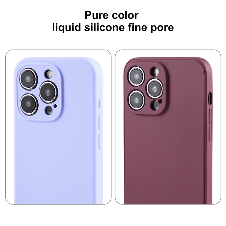 For iPhone 12 Pure Color Liquid Silicone Fine Pore Phone Case(Plum) - iPhone 12 / 12 Pro Cases by buy2fix | Online Shopping UK | buy2fix