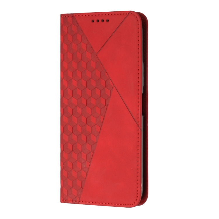 For Motorola Moto G Power 5G 2024 Diamond Splicing Skin Feel Magnetic Leather Phone Case(Red) - Motorola Cases by buy2fix | Online Shopping UK | buy2fix