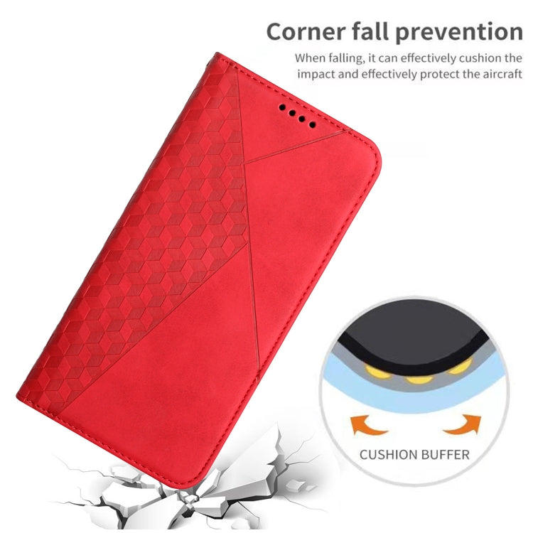 For Motorola Moto G Power 5G 2024 Diamond Splicing Skin Feel Magnetic Leather Phone Case(Red) - Motorola Cases by buy2fix | Online Shopping UK | buy2fix