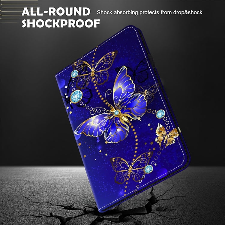 For Samsung Galaxy Tab S9+ / S9 FE+ Crystal Texture Painted Leather Tablet Case(Diamond Butterflies) - Galaxy Tab S9 FE+ by buy2fix | Online Shopping UK | buy2fix