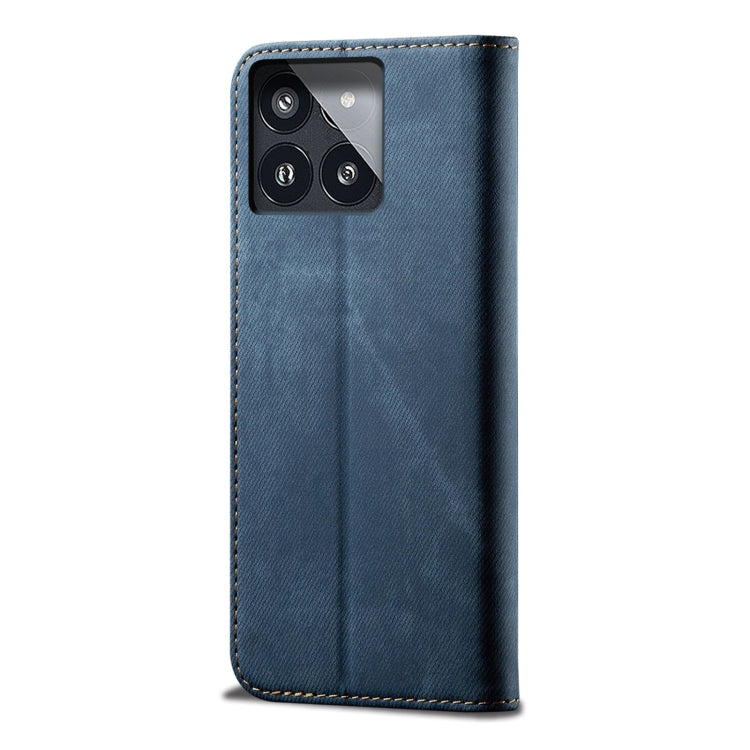 For Xiaomi Redmi K70E Denim Texture Casual Style Horizontal Flip Leather Case(Blue) - K70E Cases by buy2fix | Online Shopping UK | buy2fix