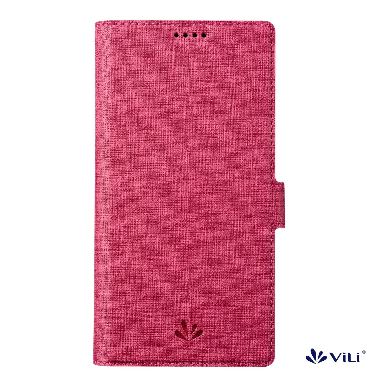 For iPhone 15 ViLi K Series Dual-side Buckle Magsafe Leather Phone Case(Rose Red) - iPhone 15 Cases by ViLi | Online Shopping UK | buy2fix