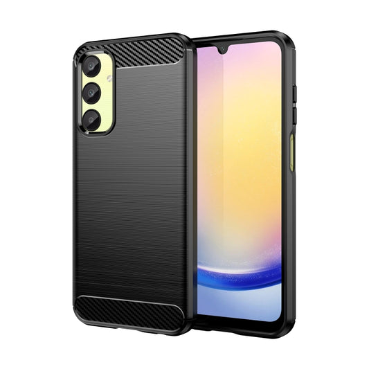 For Samsung Galaxy A25 5G Brushed Texture Carbon Fiber TPU Phone Case(Black) - Galaxy Phone Cases by buy2fix | Online Shopping UK | buy2fix