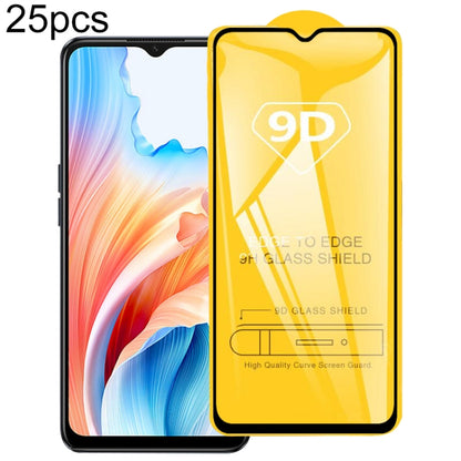 For OPPO A2x / A1i 5G 25pcs 9D Full Glue Screen Tempered Glass Film - OPPO Tempered Glass by buy2fix | Online Shopping UK | buy2fix