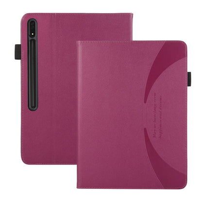 For Samsung Galaxy Tab S9 Ultra / S8 Ultra Litchi Texture Leather Sucker Tablet Case(Purple) - Galaxy Tab S9 Ultra Cases by buy2fix | Online Shopping UK | buy2fix