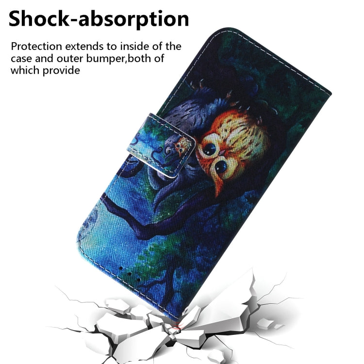 For Motorola Moto G Power 5G 2024 Coloured Drawing Flip Leather Phone Case(Oil Painting Owl) - Motorola Cases by buy2fix | Online Shopping UK | buy2fix