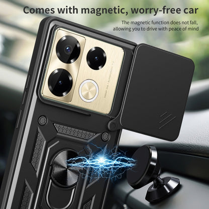 For Infinix Note 40 Pro/40 Pro+ 5G Sliding Camera Cover Design TPU+PC Phone Case(Black) - Infinix Cases by buy2fix | Online Shopping UK | buy2fix