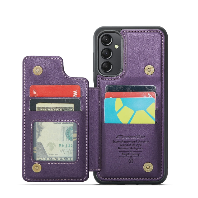 For Samsung Galaxy A24 4G CaseMe C22 Card Slots Holder RFID Anti-theft Phone Case(Purple) - Galaxy Phone Cases by CaseMe | Online Shopping UK | buy2fix