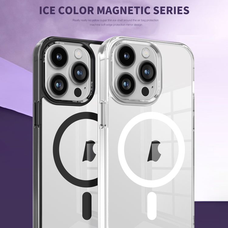 For iPhone 14 Pro Ice Color Magnetic Series PC + Acrylic Magsafe Phone Case(Purple) - iPhone 14 Pro Cases by buy2fix | Online Shopping UK | buy2fix