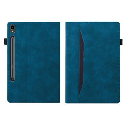 For Samsung Galaxy Tab S9 Ultra /S8 Ultra Splicing Shockproof Leather Tablet Case(Blue) - Galaxy Tab S9 Ultra Cases by buy2fix | Online Shopping UK | buy2fix