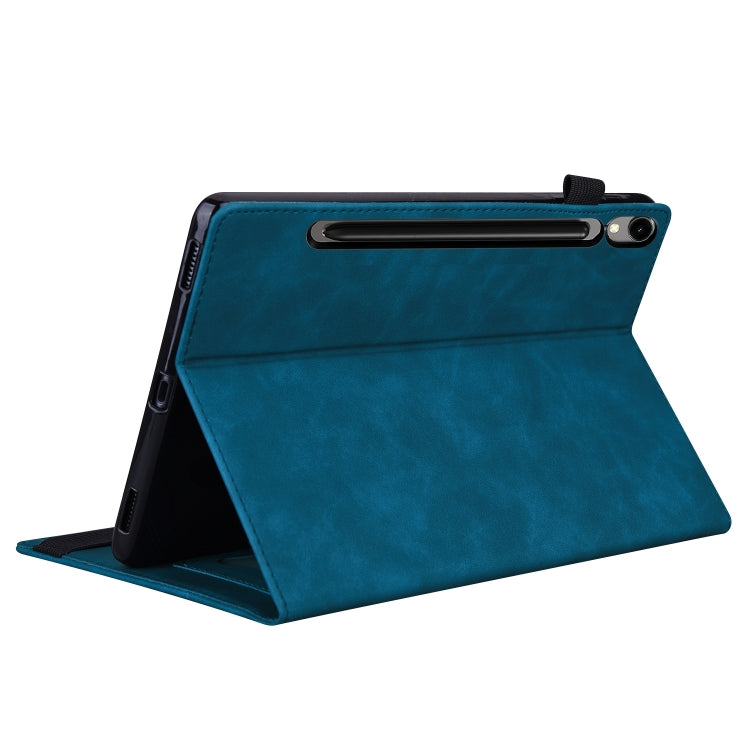 For Samsung Galaxy Tab S9 Ultra /S8 Ultra Splicing Shockproof Leather Tablet Case(Blue) - Galaxy Tab S9 Ultra Cases by buy2fix | Online Shopping UK | buy2fix