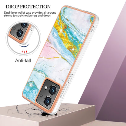 For Motorola Moto G84 Electroplating Marble Dual-side IMD Phone Case(Green 004) - Motorola Cases by buy2fix | Online Shopping UK | buy2fix