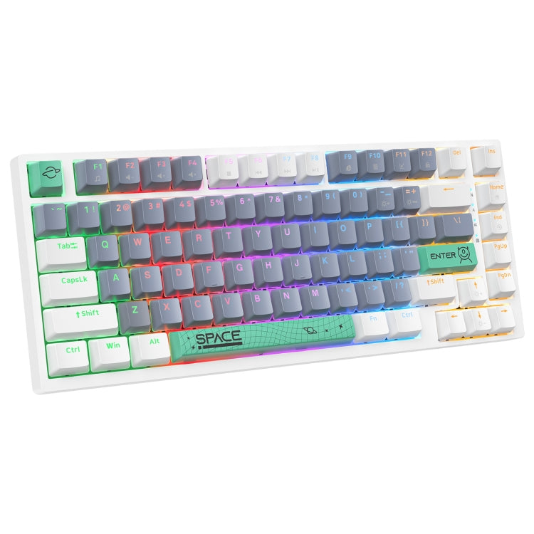 ONIKUMA G52 82 Keys RGB Lighting Wired Mechanical Keyboard, Type:Brown Switch(White) - Wired Keyboard by ONIKUMA | Online Shopping UK | buy2fix