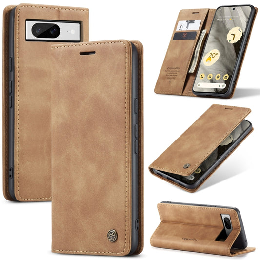 For Google Pixel 8 CaseMe 013 Multifunctional Horizontal Flip Leather Phone Case(Brown) - Google Cases by CaseMe | Online Shopping UK | buy2fix