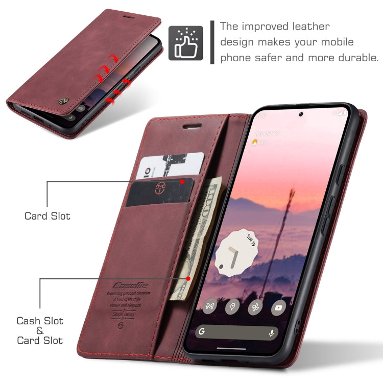 For Google Pixel 9 / 9 Pro CaseMe 013 Multifunctional Horizontal Flip Leather Phone Case(Wine Red) - Google Cases by CaseMe | Online Shopping UK | buy2fix