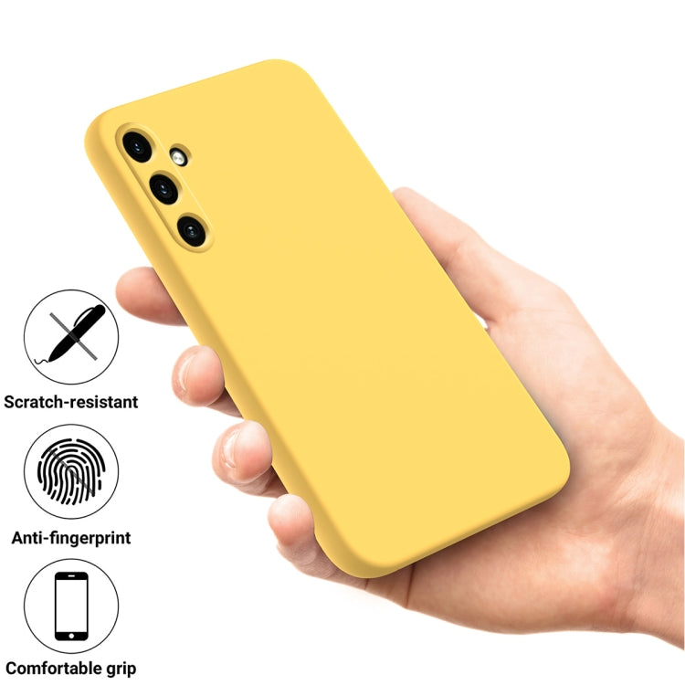 For Samsung Galaxy A15 4G / A15 5G Pure Color Liquid Silicone Shockproof Full Coverage Phone Case(Yellow) - Galaxy Phone Cases by buy2fix | Online Shopping UK | buy2fix