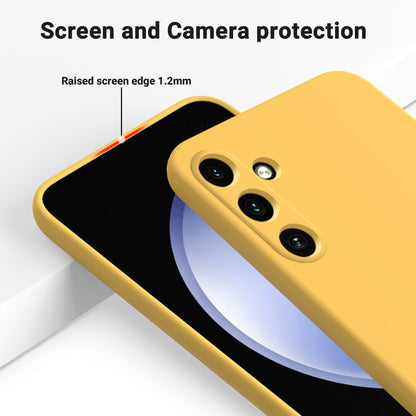 For Samsung Galaxy A35 5G Pure Color Liquid Silicone Shockproof Full Coverage Phone Case(Yellow) - Galaxy Phone Cases by buy2fix | Online Shopping UK | buy2fix