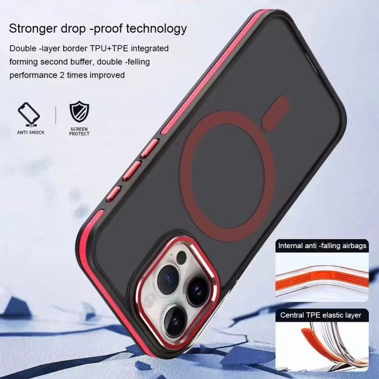 For iPhone 13 Pro Max Two-color Frosted MagSafe Magnetic Phone Case(Red) - iPhone 13 Pro Max Cases by buy2fix | Online Shopping UK | buy2fix