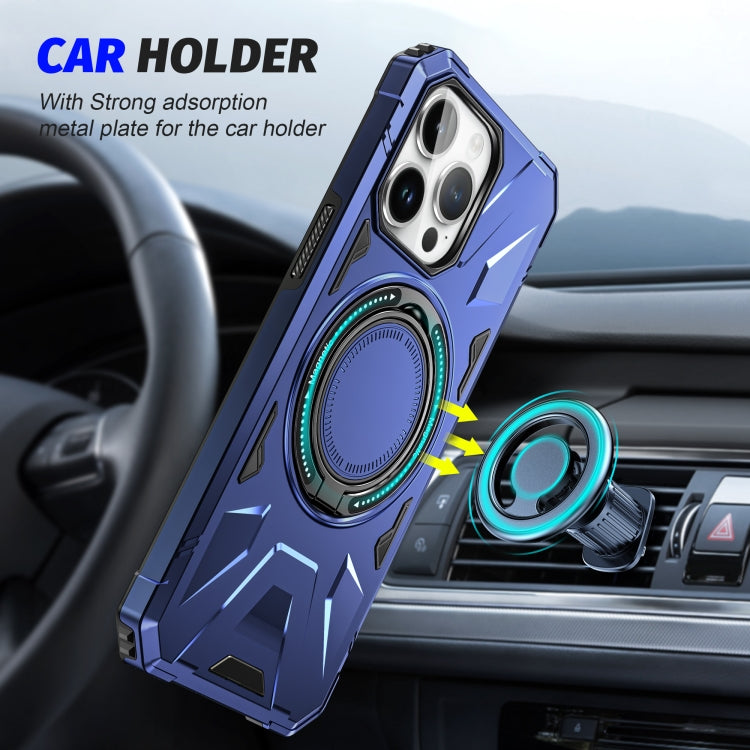 For iPhone 15 Plus MagSafe Magnetic Shockproof Phone Case with Ring Holder(Navy Blue) - iPhone 15 Plus Cases by buy2fix | Online Shopping UK | buy2fix
