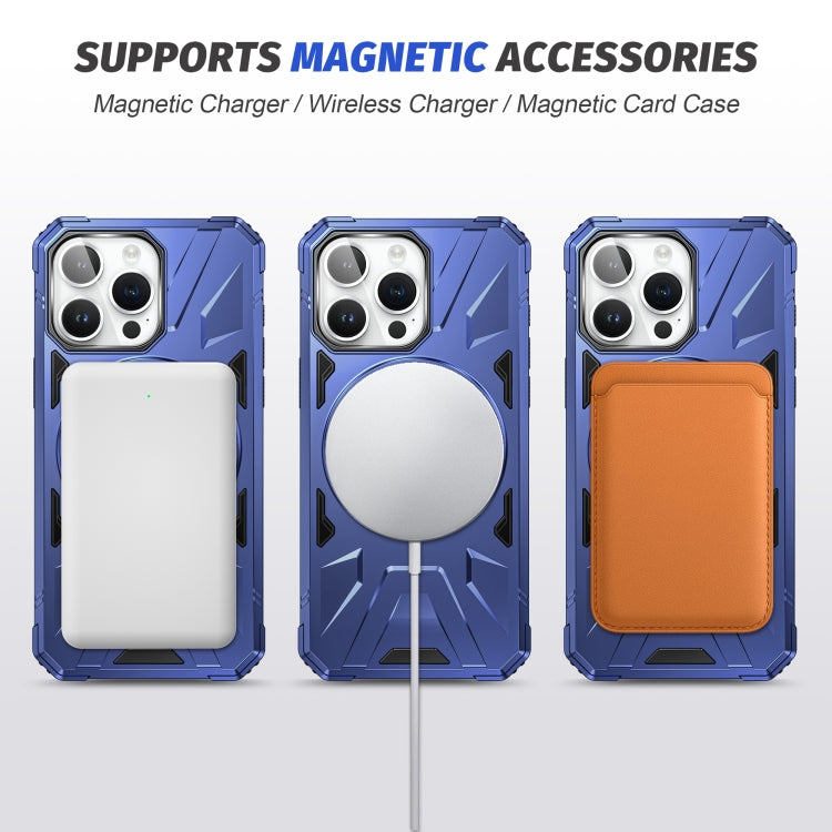 For iPhone 14 Plus MagSafe Magnetic Shockproof Phone Case with Ring Holder(Navy Blue) - iPhone 14 Plus Cases by buy2fix | Online Shopping UK | buy2fix