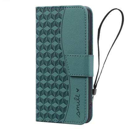 For Samsung Galaxy S23 Ultra 5G Diamond Buckle Leather Phone Case with Lanyard(Green) - Galaxy S23 Ultra 5G Cases by buy2fix | Online Shopping UK | buy2fix