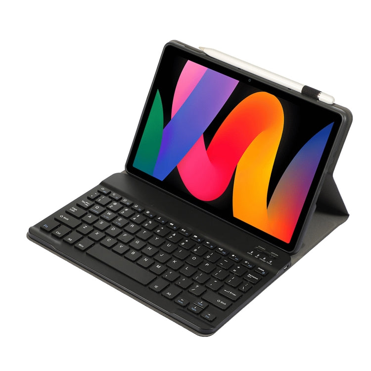 For Xiaomi Redmi Pad SE 11 inch A0N9 Lambskin Texture Ultra-thin Detachable Bluetooth Keyboard Leather Case(Black) - Others Keyboard by buy2fix | Online Shopping UK | buy2fix