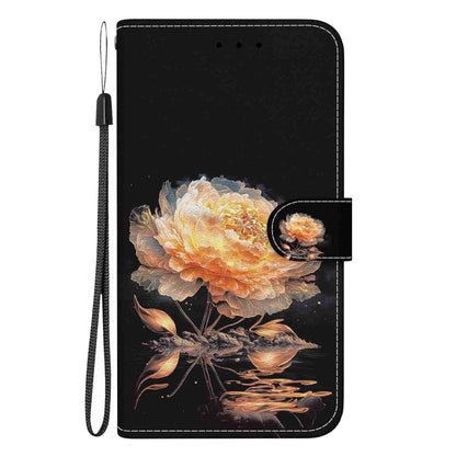 For Samsung Galaxy S21+ 5G Crystal Texture Colored Drawing Leather Phone Case(Gold Peony) - Galaxy S21+ 5G Cases by buy2fix | Online Shopping UK | buy2fix