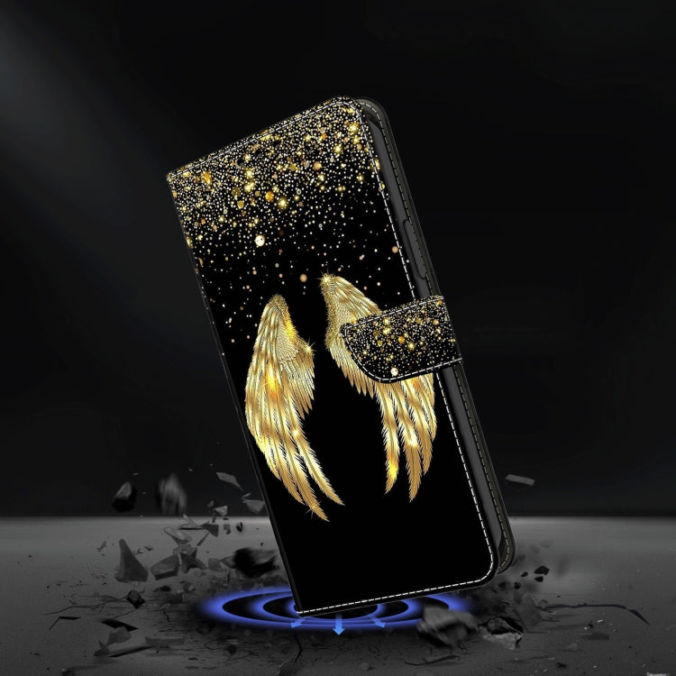 For Motorola Moto G24 Power Crystal 3D Shockproof Protective Leather Phone Case(Golden Wings) - Motorola Cases by buy2fix | Online Shopping UK | buy2fix