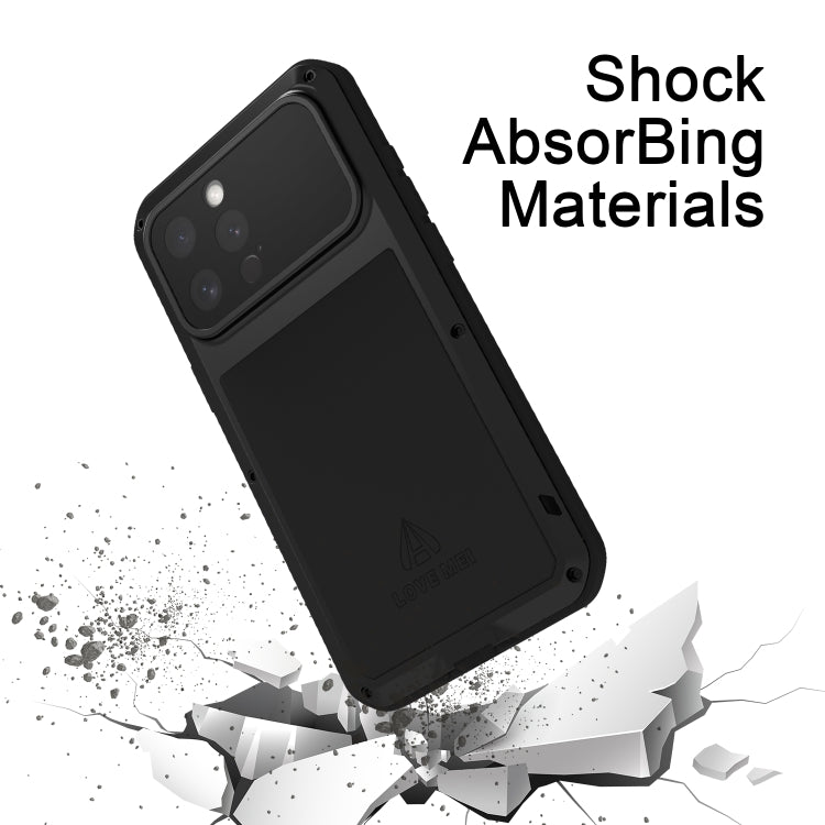 For iPhone 16 Pro Max LOVE MEI Metal Shockproof Life Waterproof Dustproof Phone Case(Yellow) - iPhone 16 Pro Max Tempered Glass by LOVE MEI | Online Shopping UK | buy2fix