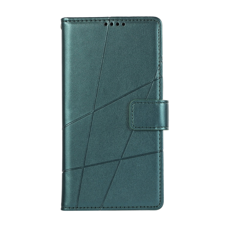 For OnePlus 11 PU Genuine Leather Texture Embossed Line Phone Case(Green) - OnePlus Cases by buy2fix | Online Shopping UK | buy2fix