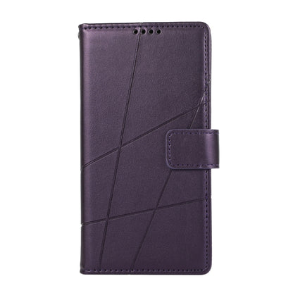 For OnePlus 11 PU Genuine Leather Texture Embossed Line Phone Case(Purple) - OnePlus Cases by buy2fix | Online Shopping UK | buy2fix