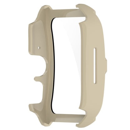 For OPPO Watch 4 Pro PC + Tempered Film Integrated Watch Protective Case(Ivory White) -  by buy2fix | Online Shopping UK | buy2fix