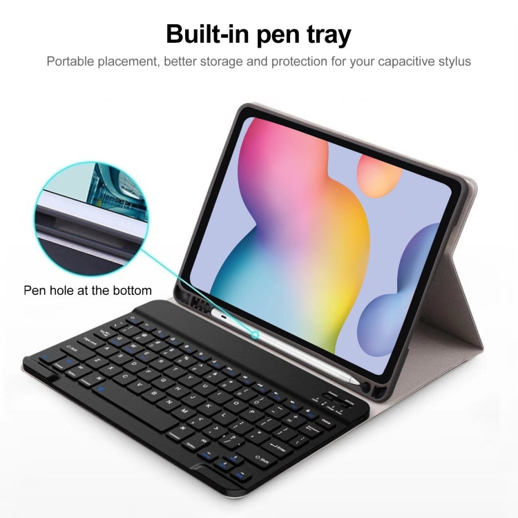 For Samsung Galaxy Tab A9+ Square Cap Bluetooth Keyboard Leather Case with Pen Slot(Pink) - Samsung Keyboard by buy2fix | Online Shopping UK | buy2fix