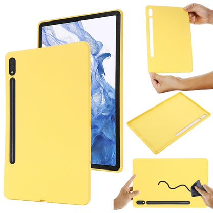 For Samsung Galaxy Tab S9 Ultra Pure Color Liquid Silicone Shockproof Tablet Case(Yellow) - Galaxy Tab S9 Ultra Cases by buy2fix | Online Shopping UK | buy2fix