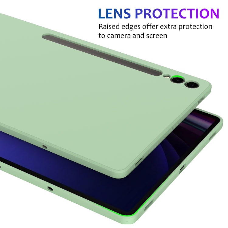 For Samsung Galaxy Tab S9+ Pure Color Liquid Silicone Shockproof Tablet Case(Green) - Galaxy Tab S9+ Cases by buy2fix | Online Shopping UK | buy2fix