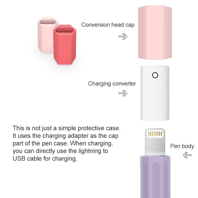 For Apple Pencil 1 Stylus Touch Pen Split Contrast Color Silicone Protective Case(Macaron Pink) - Pencil Accessories by buy2fix | Online Shopping UK | buy2fix