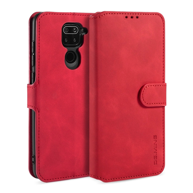 For Xiaomi Redmi 10X 4G / Redmi Note 9 DG.MING Retro Oil Side Horizontal Flip Case(Red) - Xiaomi Cases by DG.MING | Online Shopping UK | buy2fix