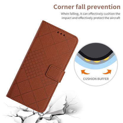 For Xiaomi 13 Lite Rhombic Grid Texture Leather Phone Case(Brown) - 13 Lite Cases by buy2fix | Online Shopping UK | buy2fix